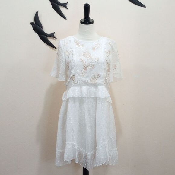NEW! Anthropologie Ranna Gill White Basilia Embroidered Tunic Dress S ~ $170 - Picture 6 of 16